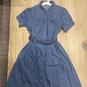 Denim Blue Button-Up Dress